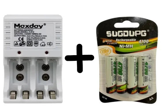 AA AAA Rechargeable Batteries and Batteries Charger Kit-Neverdie Store