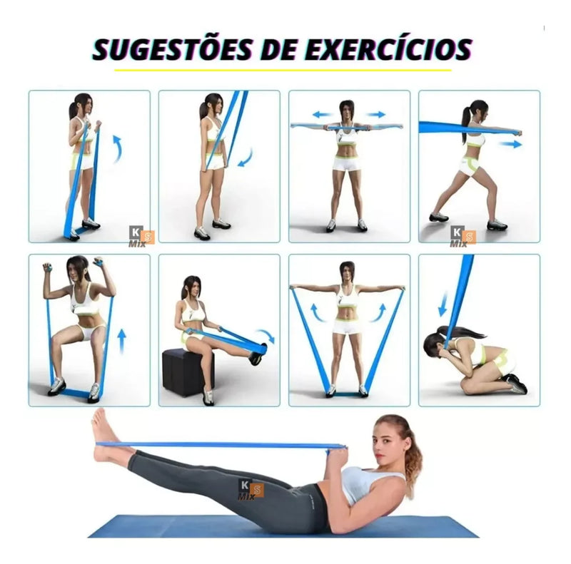 Faixa elástica de fitness, ioga, pilates, expansor, academia, treinamento