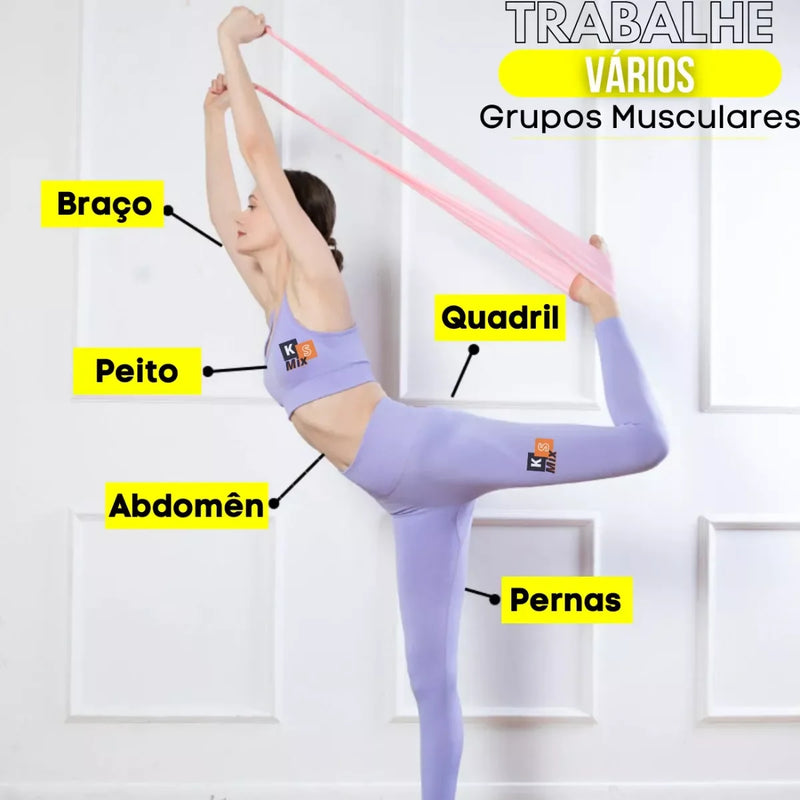 Faixa elástica de fitness, ioga, pilates, expansor, academia, treinamento