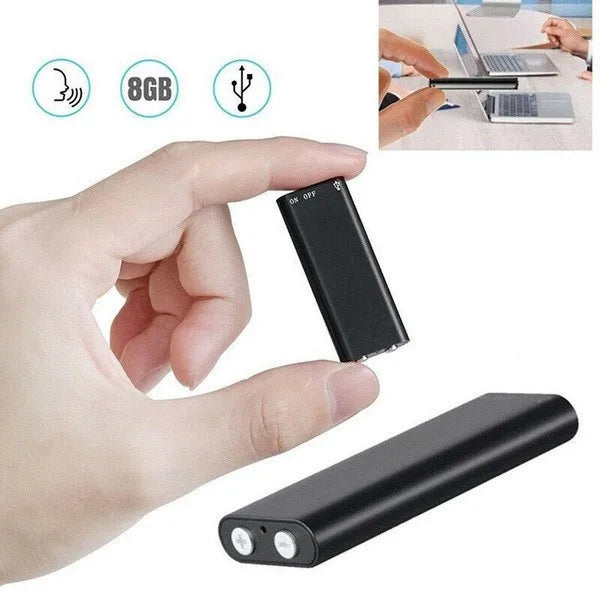 Gravador de voz profissional de 8 GB, mini áudio digital