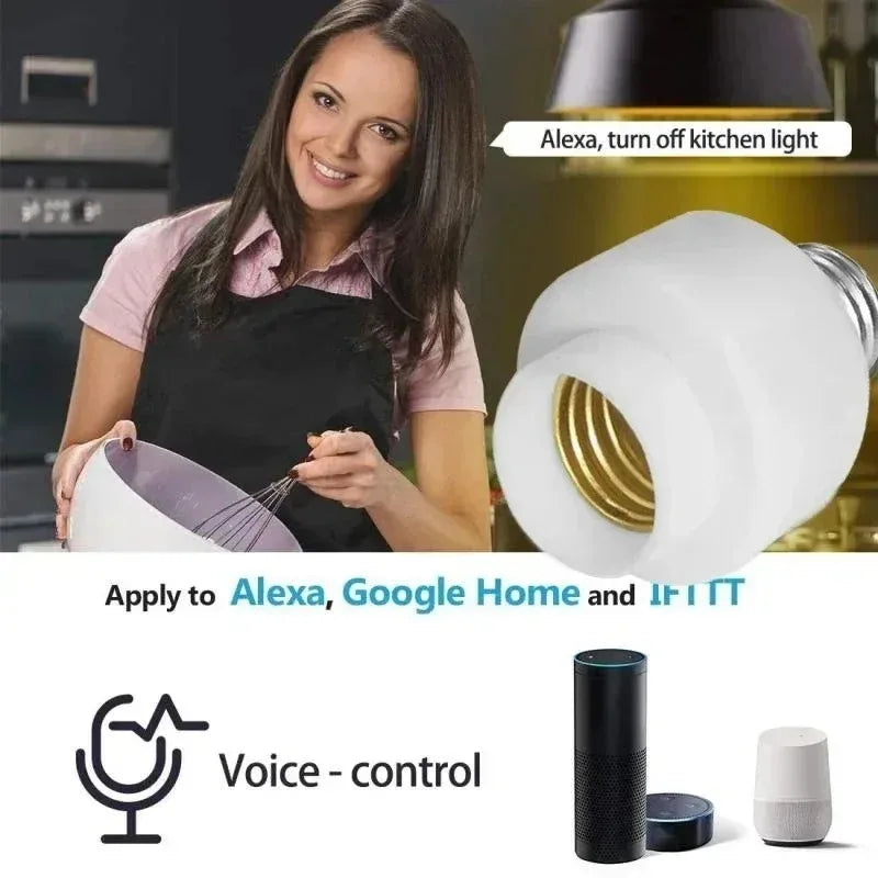 Soquete Suporte de Lâmpada Inteligente Alexa Google Home Controle de Voz