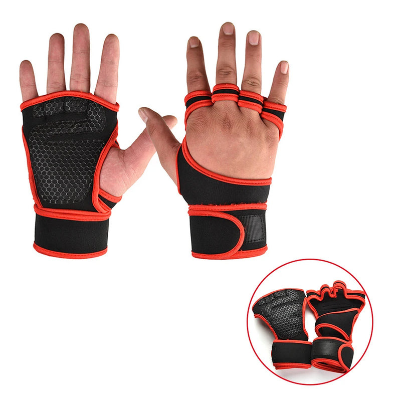 Weightlifting Training Gloves Fitness Sports Body Building Gym Hand Wrist Palm Protector Gloves MTB Cycling Gloves for Men Women