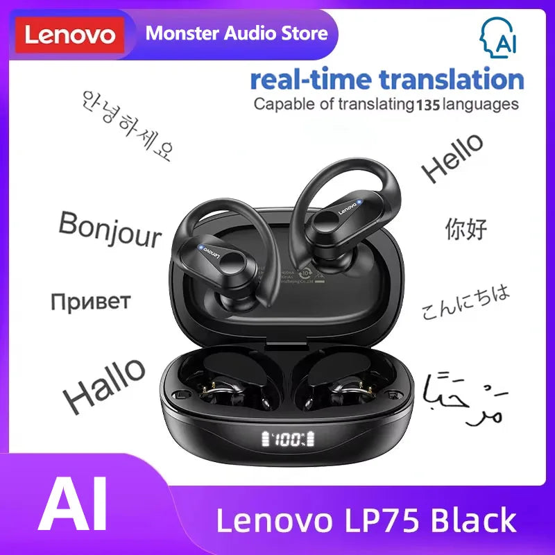 Fone de Ouvido Original Lenovo LP75 TWS Bluetooth Prova D'água